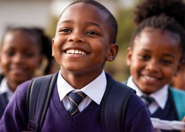AI-generated illustration representing support for school children